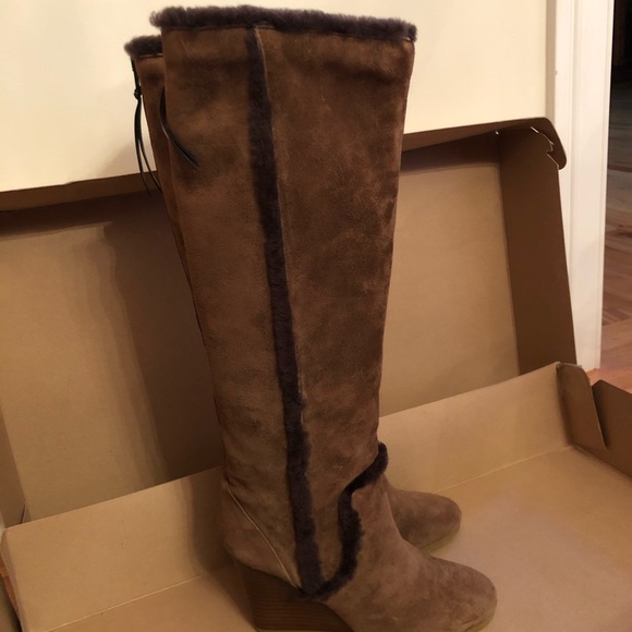 J Crew Charley Shearling Wedge Boots - Picture 3 of 11